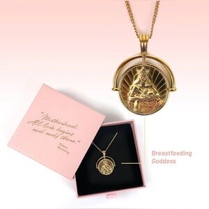 New Gold Plated Breastfeeding Goddess Necklace - Short Chain